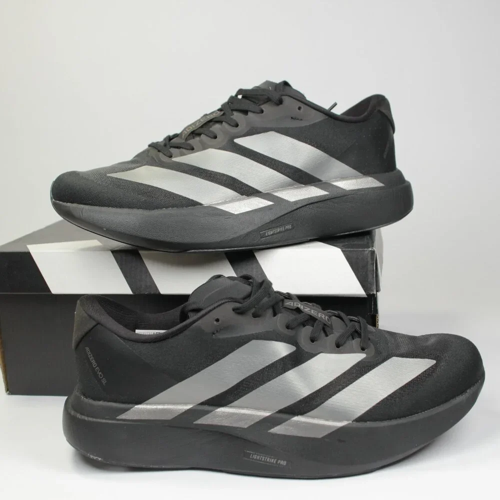 Adidas Adizero EVO SL-SIZE 10US Men-NEW- Core Black / Iron Metallic - JR4888 - Picture 2 of 4
